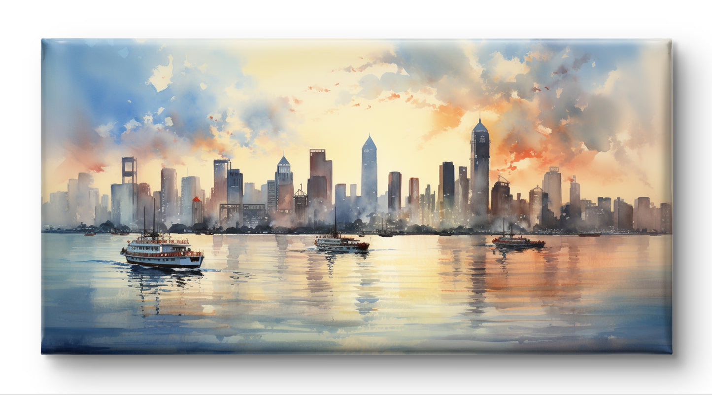 Bombay Skyline  Indian Art Landscape Painting