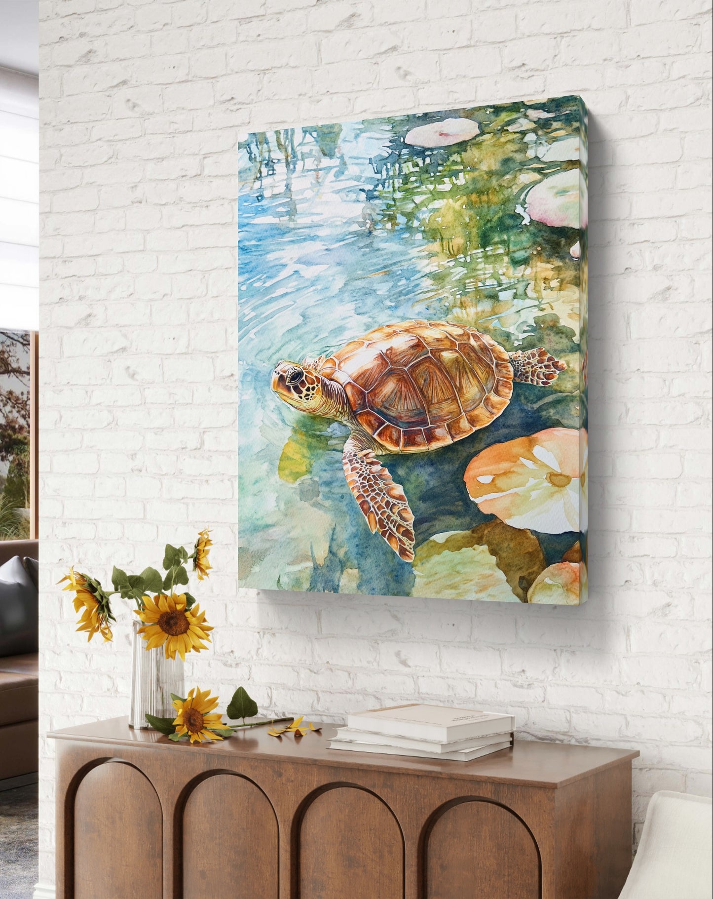 Turtle in a Pond - Feng Shui Paintings