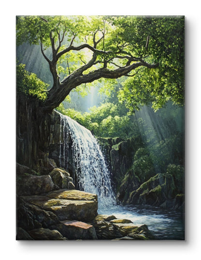 Buy Wall Art Waterfall in the Wilderness - Vaastu Paintings