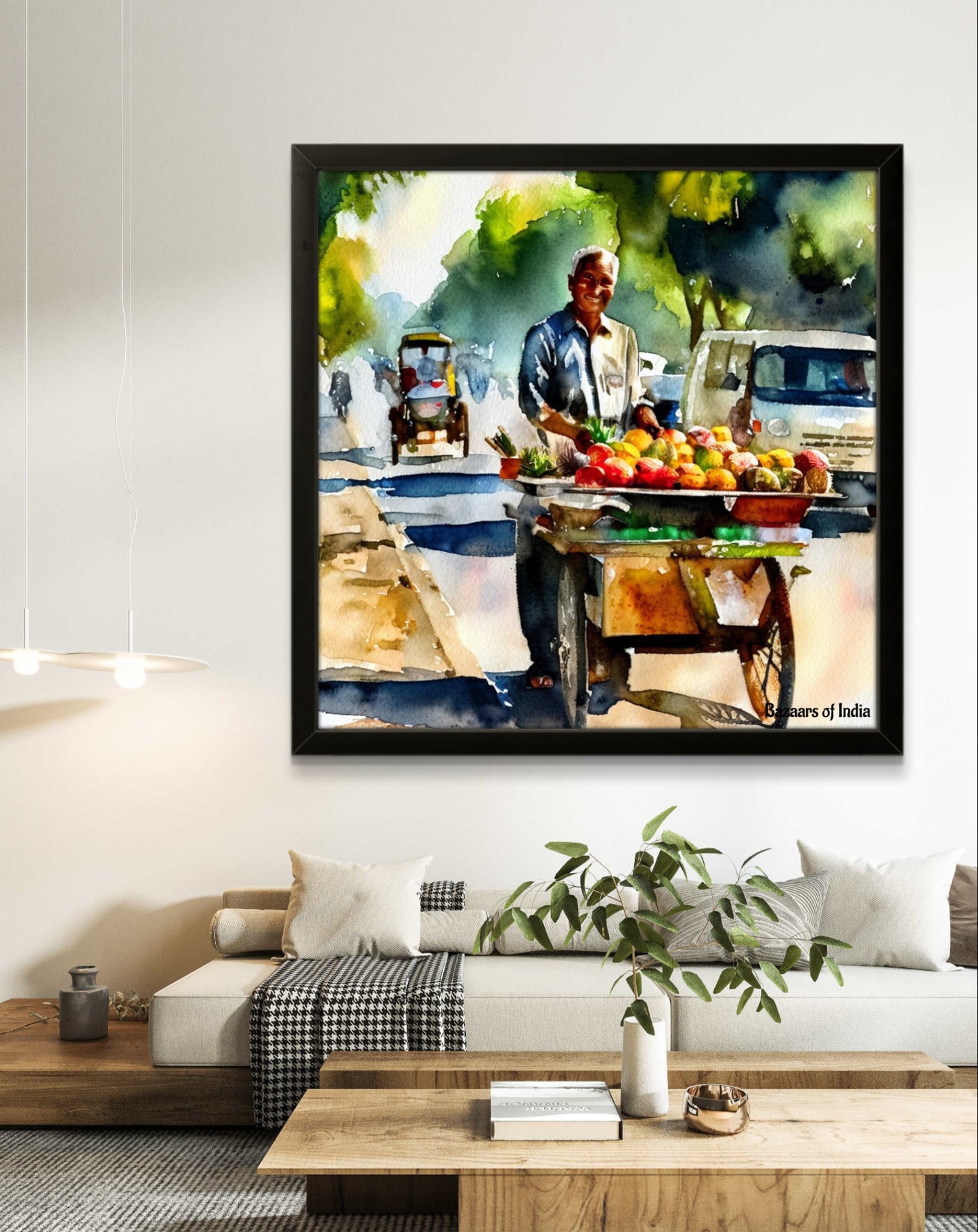 Fruit ki Theli by Bazaars of India (Framed Art Print)