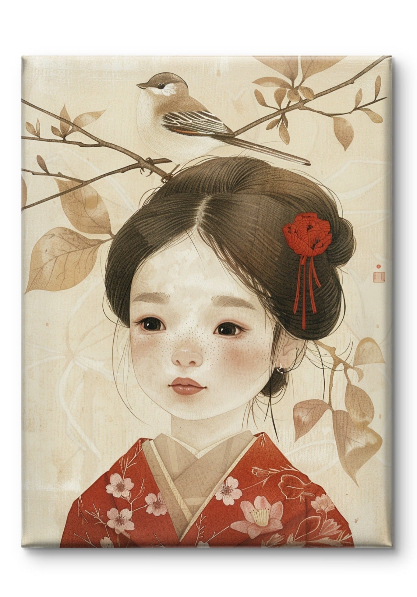 Buy Wall Art Japanese Girl And The Bird by Coffee Couture