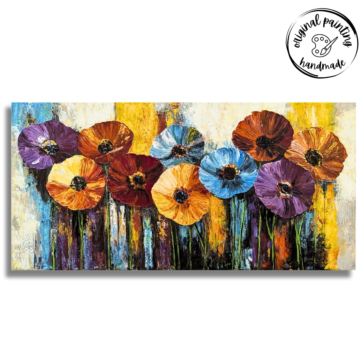 Carnival Blooms (Canvas Oil Painting - 100X50 cm)