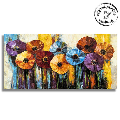 Carnival Blooms (Canvas Oil Painting - 100X50 cm)