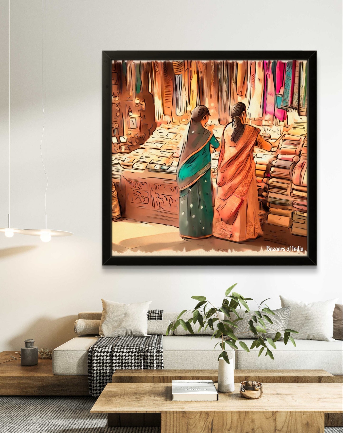 Saree di Hatti by Bazaars of India (Framed Art Print)