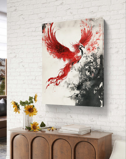 Red Phoenix - Feng Shui Paintings