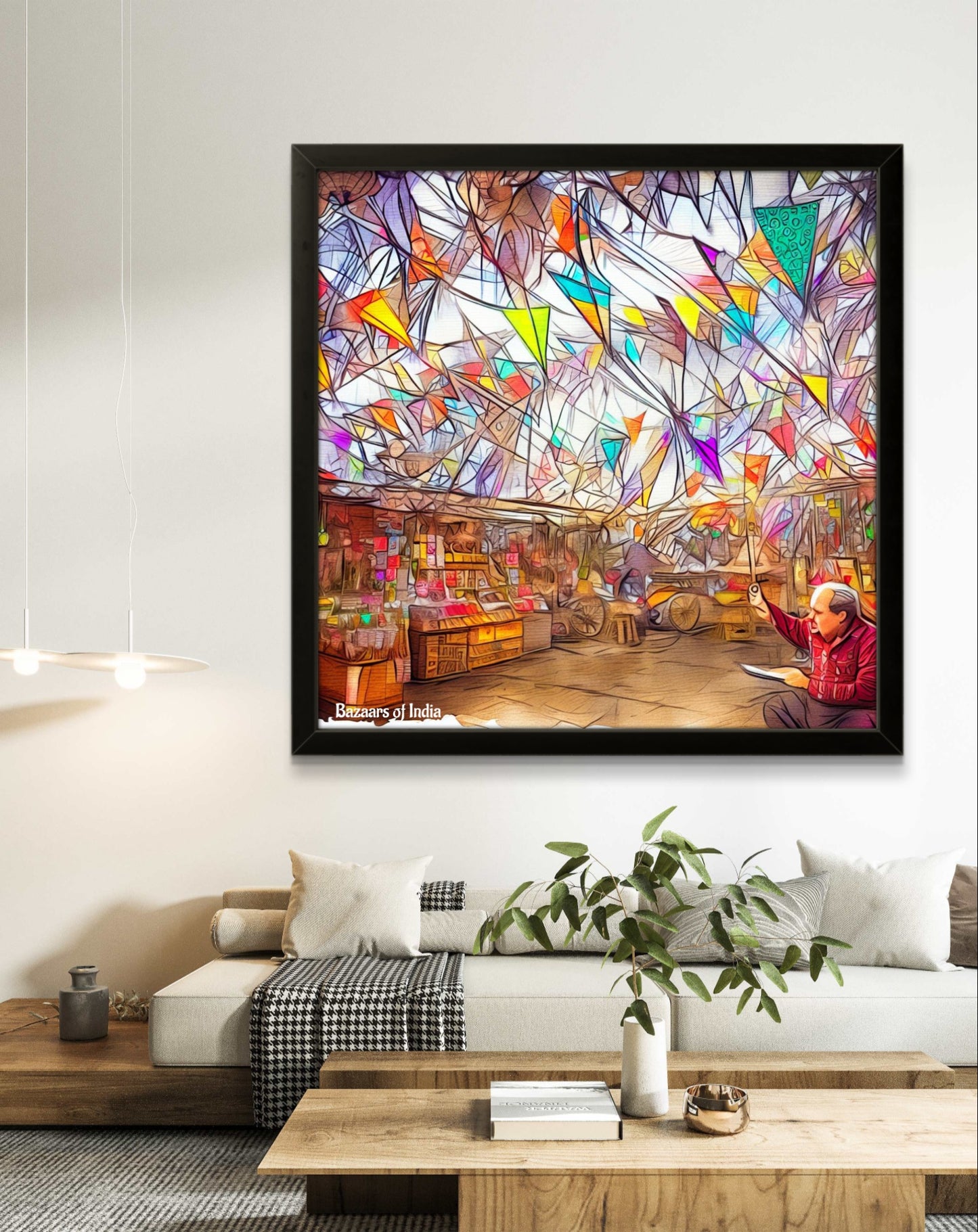 Patang ki Dukaan by Bazaars of India (Framed Art Print)