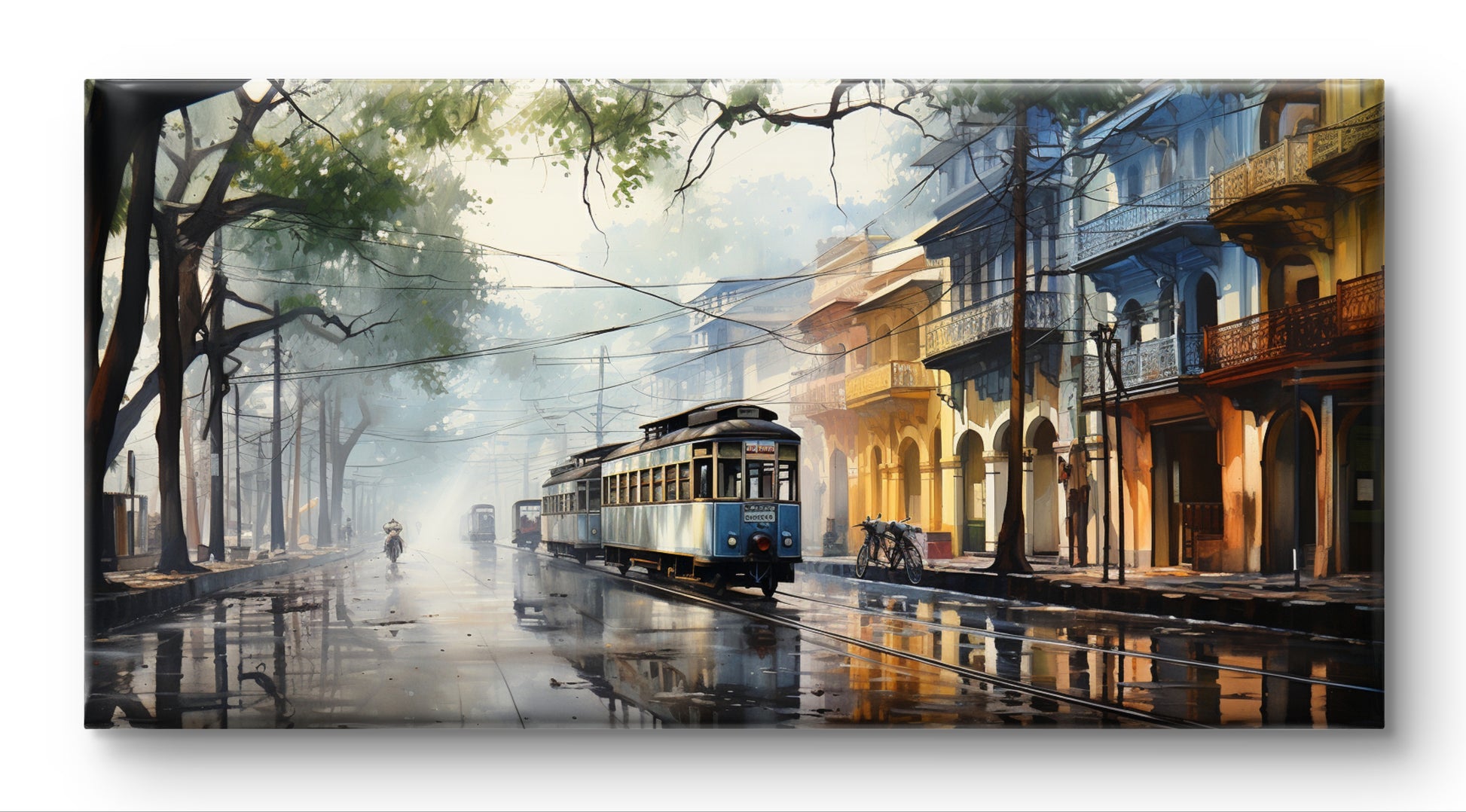 Calcutta Tram  Indian Art Landscape Painting