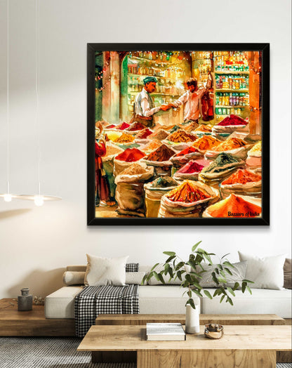 Masale hi Masale by Bazaars of India (Framed Art Print)