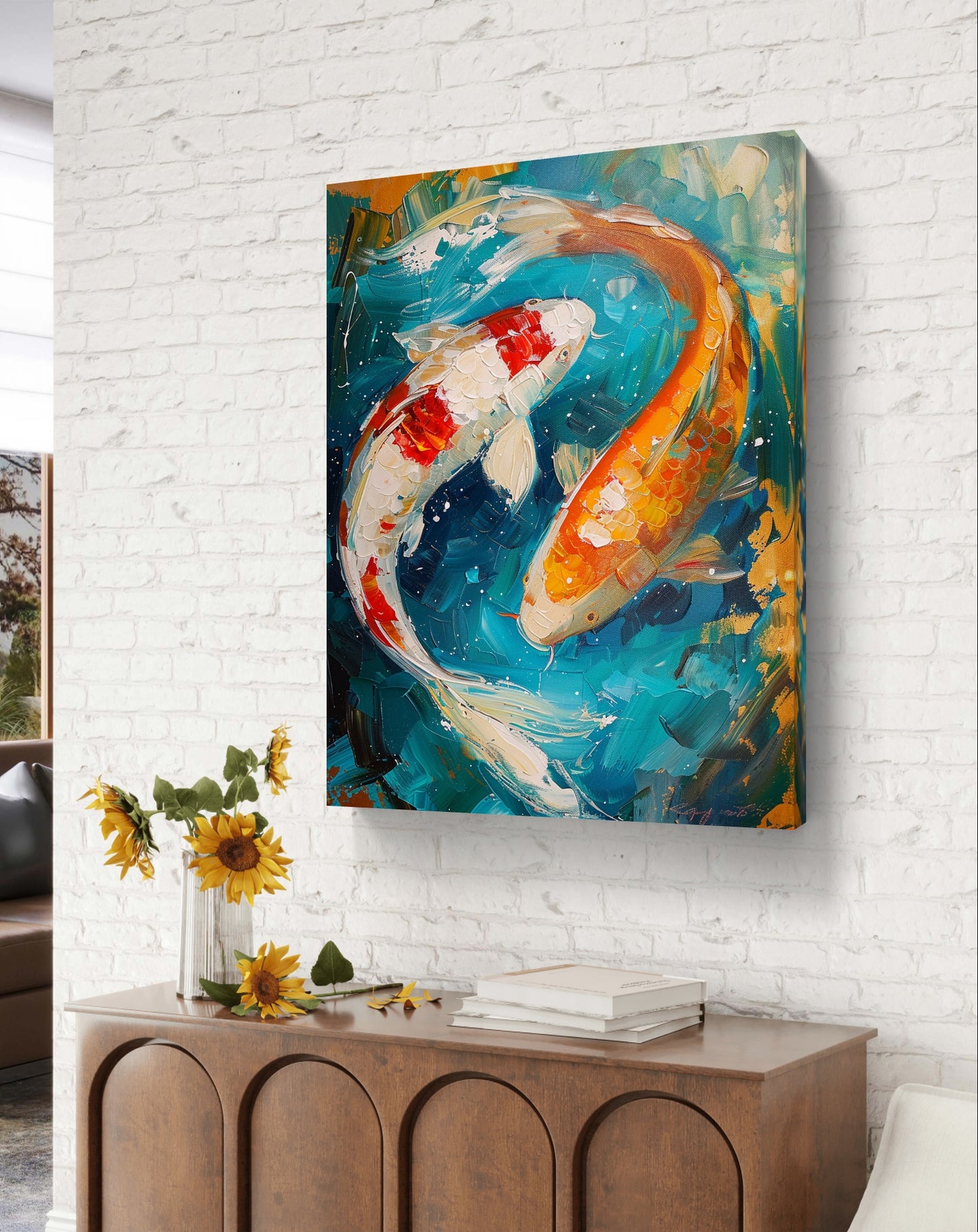 Koi Fish Pond - Feng Shui Paintings