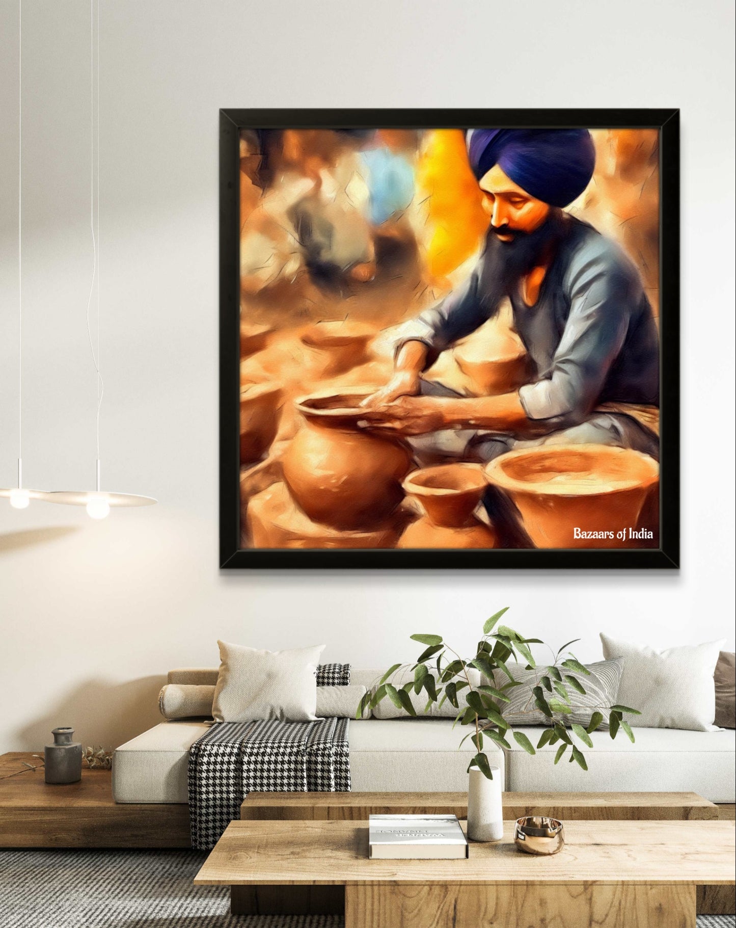 The Potter by Bazaars of India (Framed Art Print)