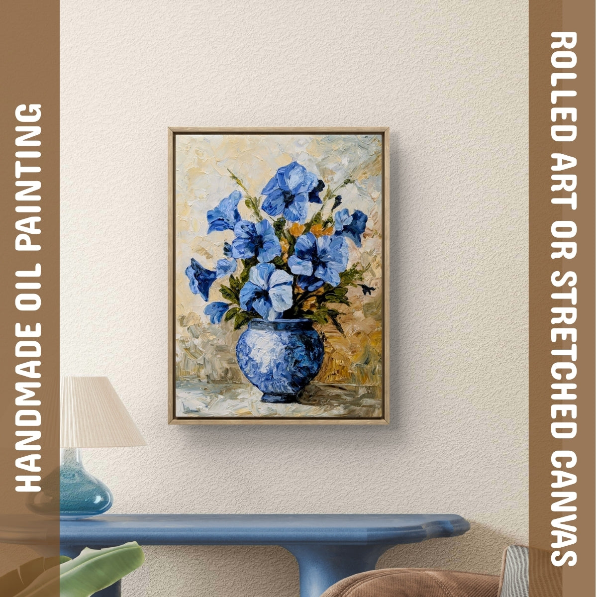 The Blue Vase (Canvas Oil Painting - 45X60 cm)