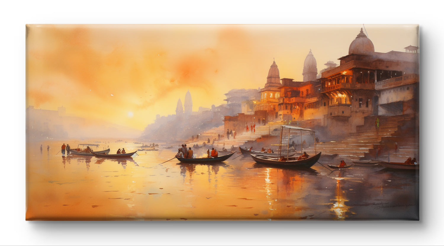 Benares Ghats  Indian Art Landscape Painting