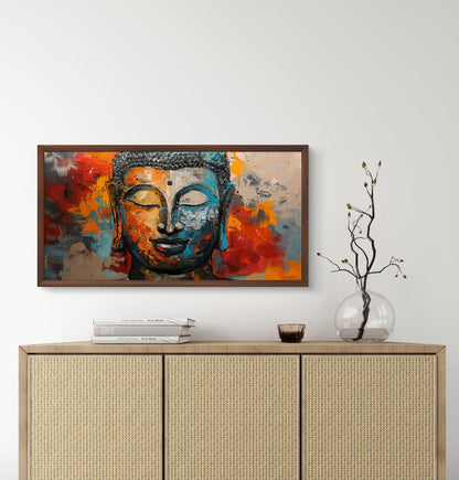 Buddha in Colorful Abstract Art by TravelArty