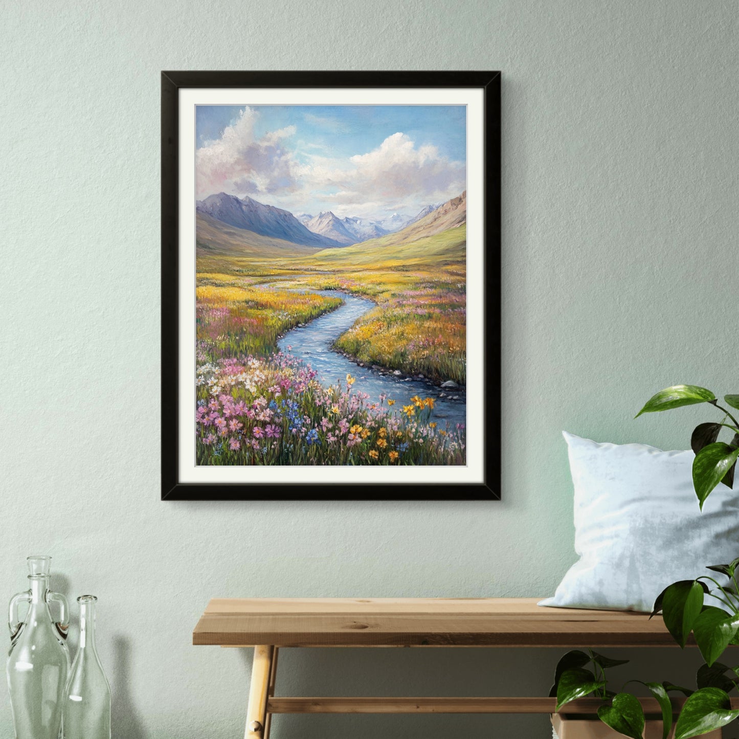 Buy Wall Art Flowing River - Vaastu Paintings