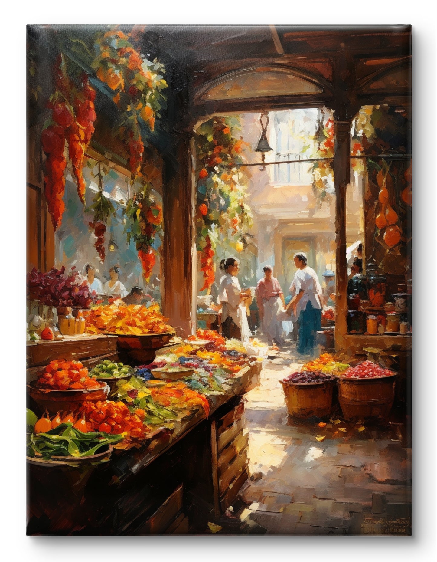 Spices Bazaar Painting Istanbul Turkey