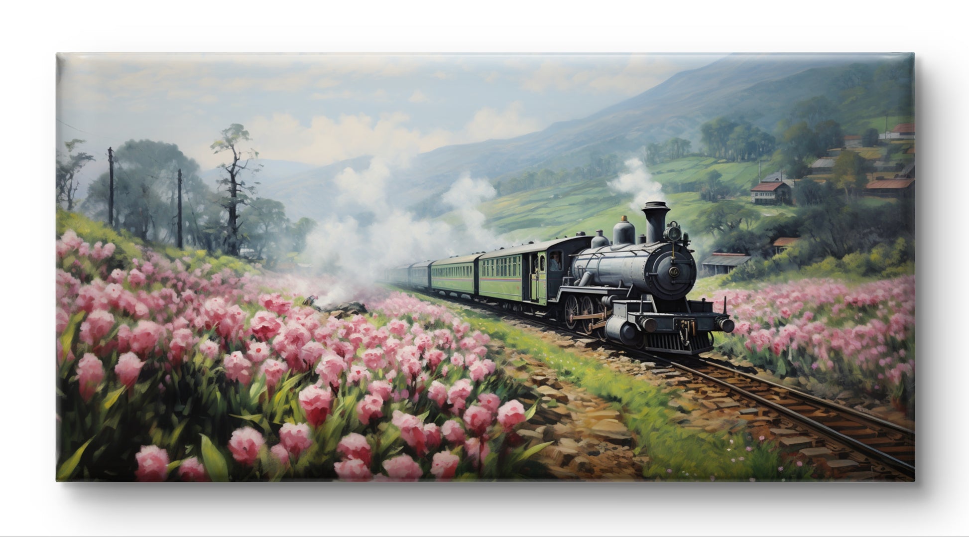 Ooty Toy Train  Indian Art Landscape Painting