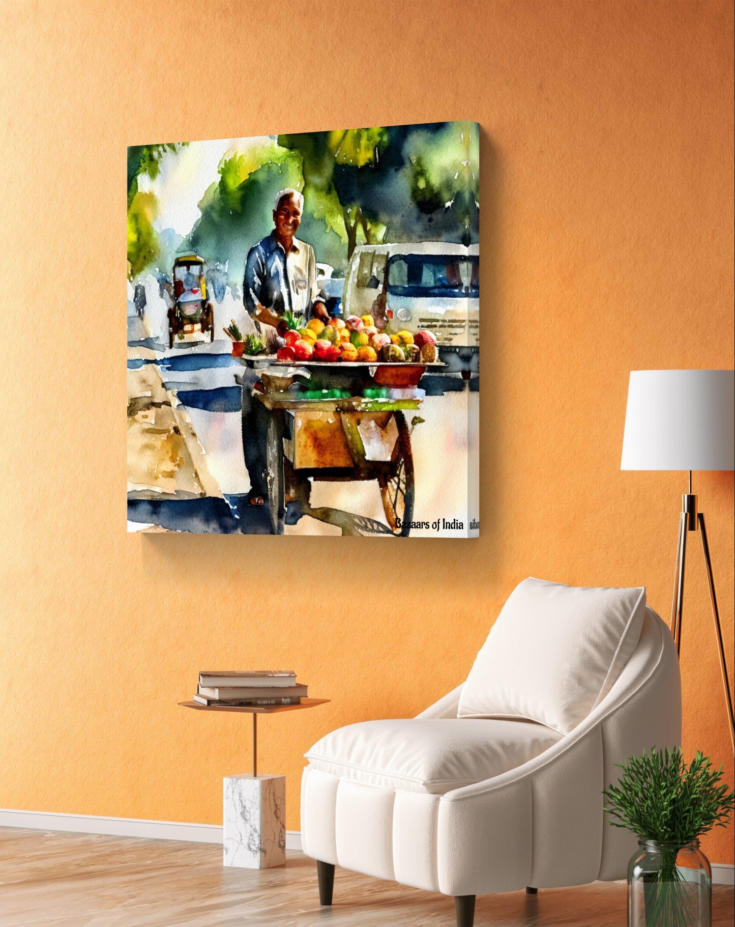 Fruit ki Theli by Bazaars of India (Framed Art Print)