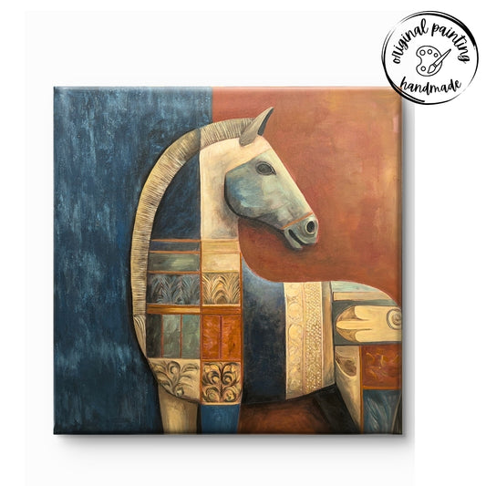The Painted Horse (Canvas Oil Painting - 80X80 cm)