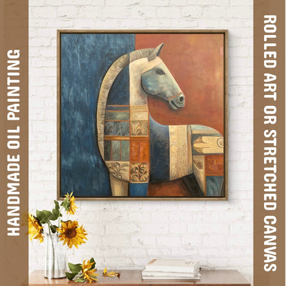 The Painted Horse (Canvas Oil Painting - 80X80 cm)