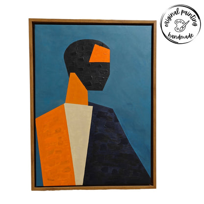 Fragmanted Self by Raman Singh (Acrylic Painting on Canvas - 24X32 inches with Floating Frame)