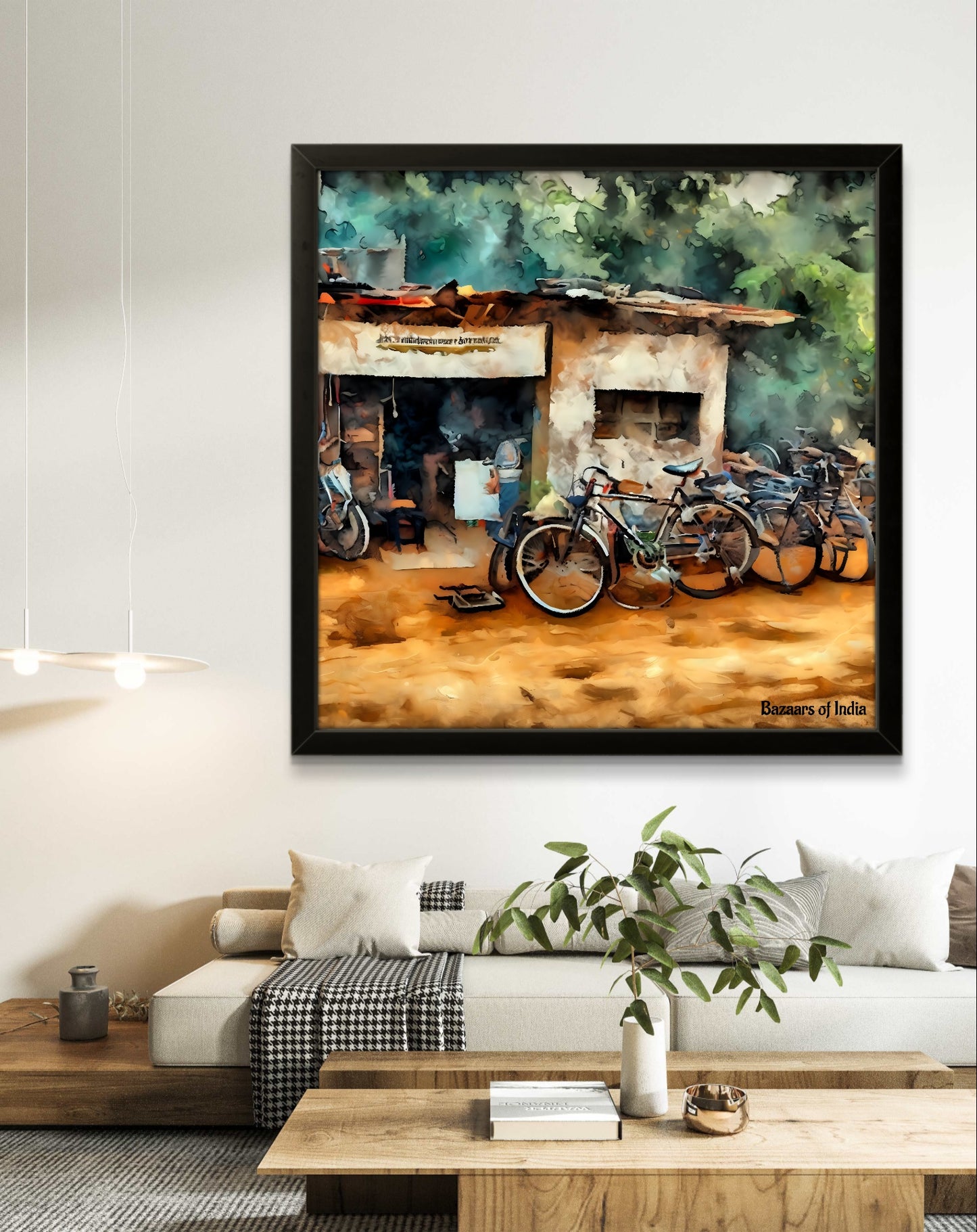 Puncture Repair by Bazaars of India (Framed Art Print)