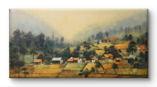 Himachali Village  Indian Art Landscape Painting