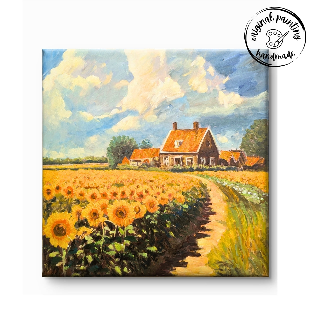 Sunflower Cottage (Canvas Oil Painting - 80X80 cm)