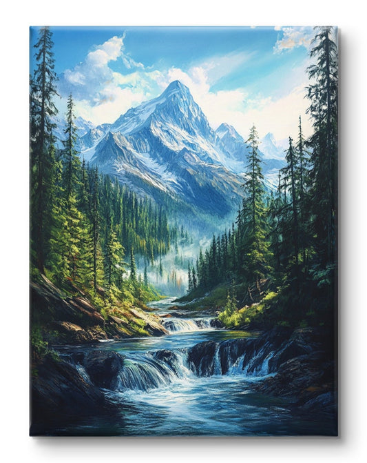 Buy Wall Art Waterfall under the Mountain - Vaastu Paintings