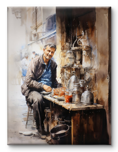 Turkish Coffee Vendor Painting Istanbul Turkey