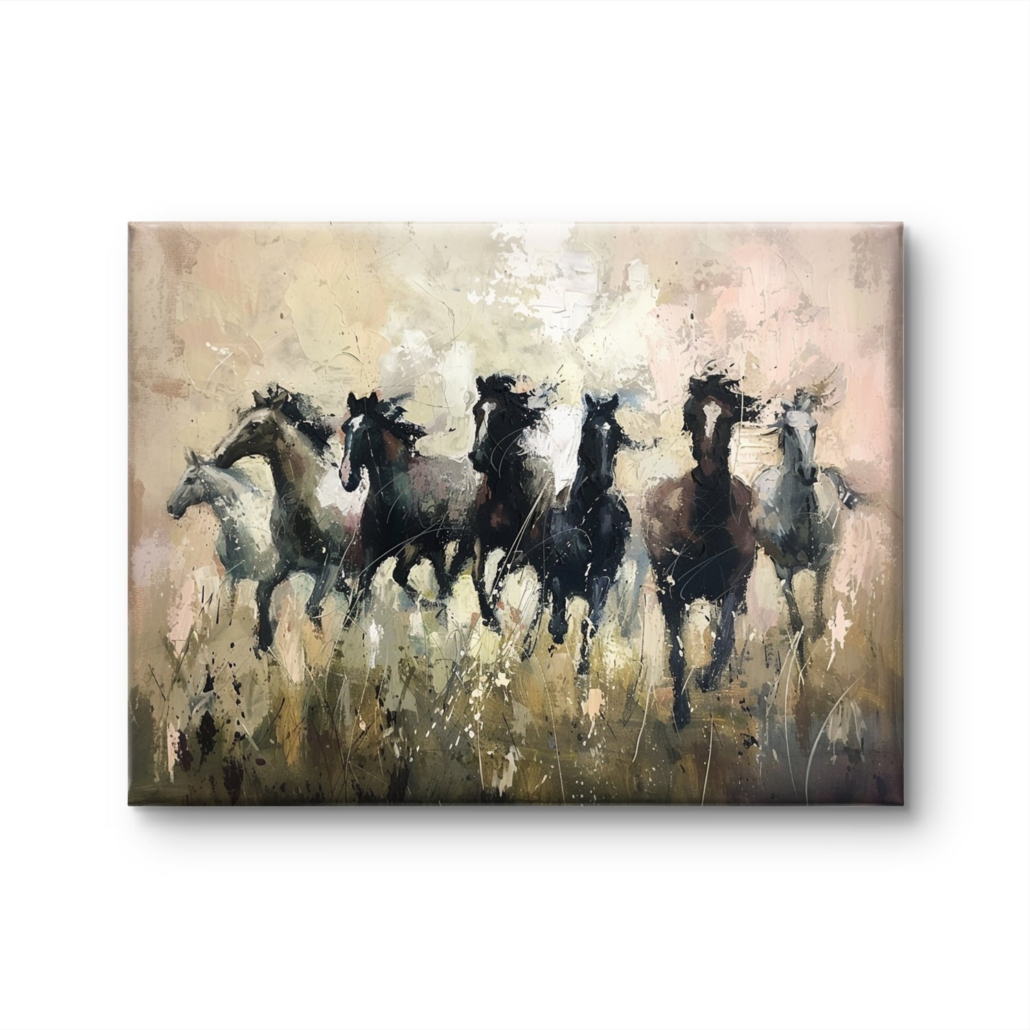 Buy Wall Art Abstract Seven Running Horses Painting by TravelArty