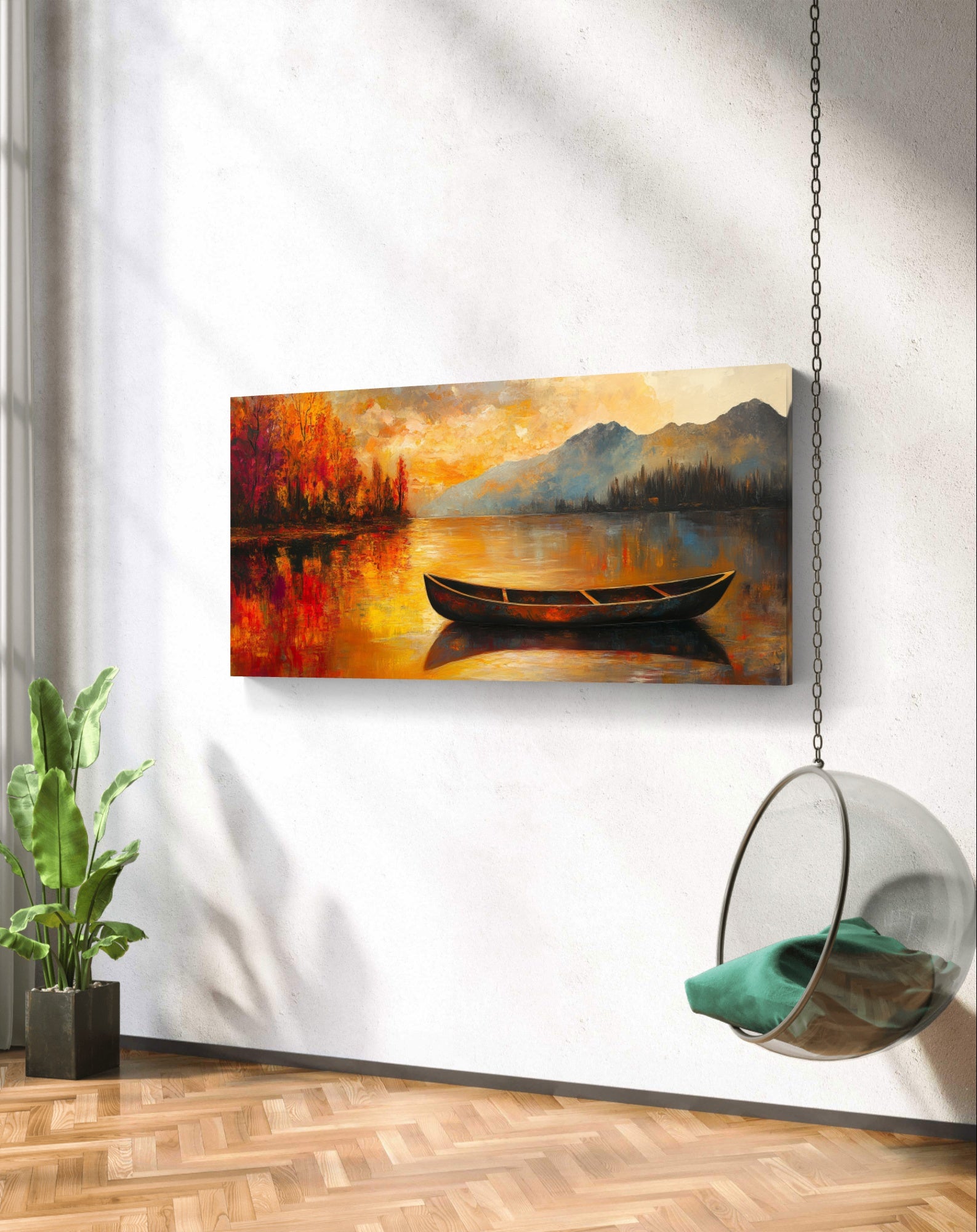 The Lonely Kayak by Pompidou Moderne | Painting for Living Room