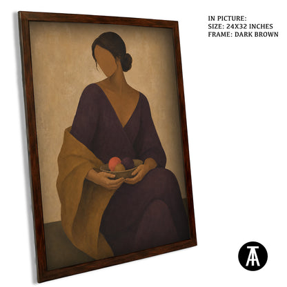 Artwork in Dark Brown Frame