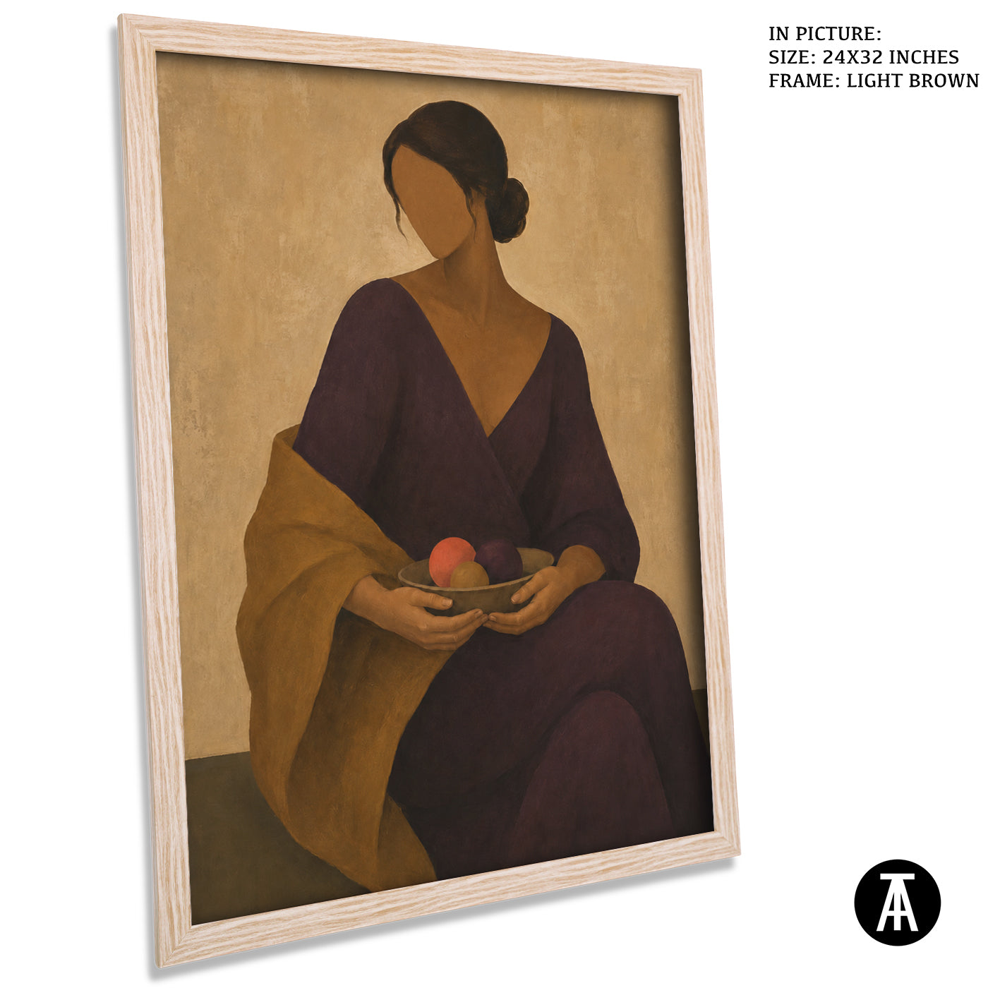 Artwork in Light Brown Frame