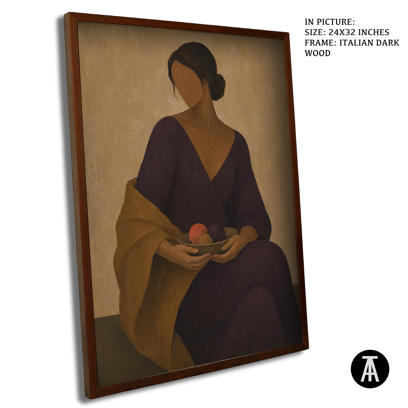 Artwork in Dark Wood Frame