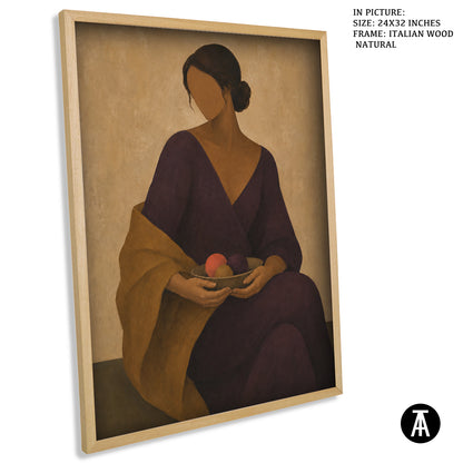 Artwork in Natural Wood Frame