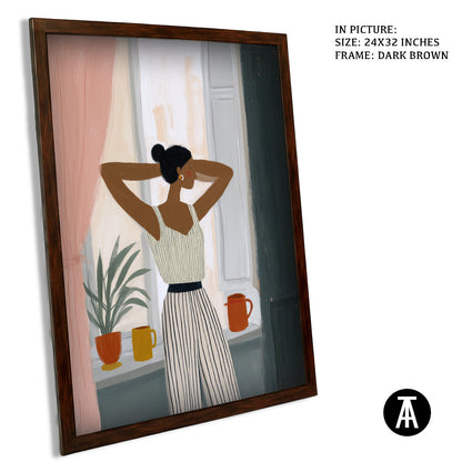 Artwork in Dark Brown Frame