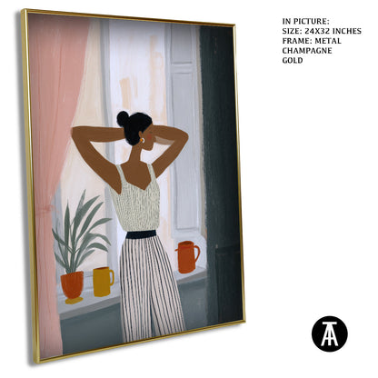 Artwork in Metal Champagne Gold Frame