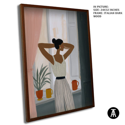 Artwork in Dark Wood Frame