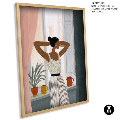 Artwork in Natural Wood Frame