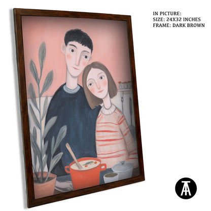 Sample Artwork in Dark Brown Frame
