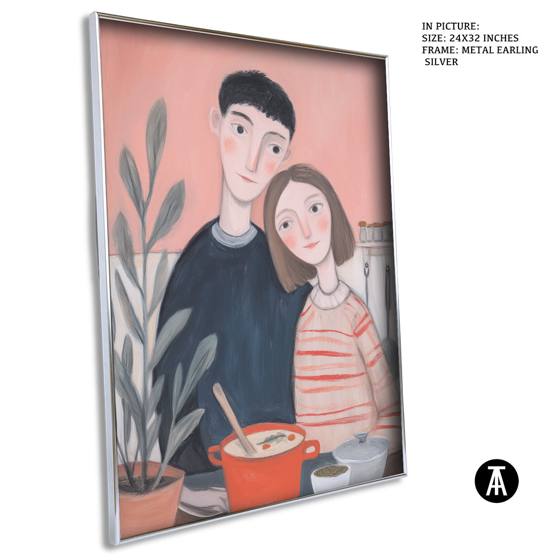 Sample Artwork in Earling Silver Metal Frame
