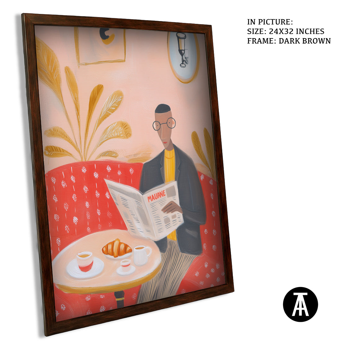 Sample Artwork in Dark Brown Frame