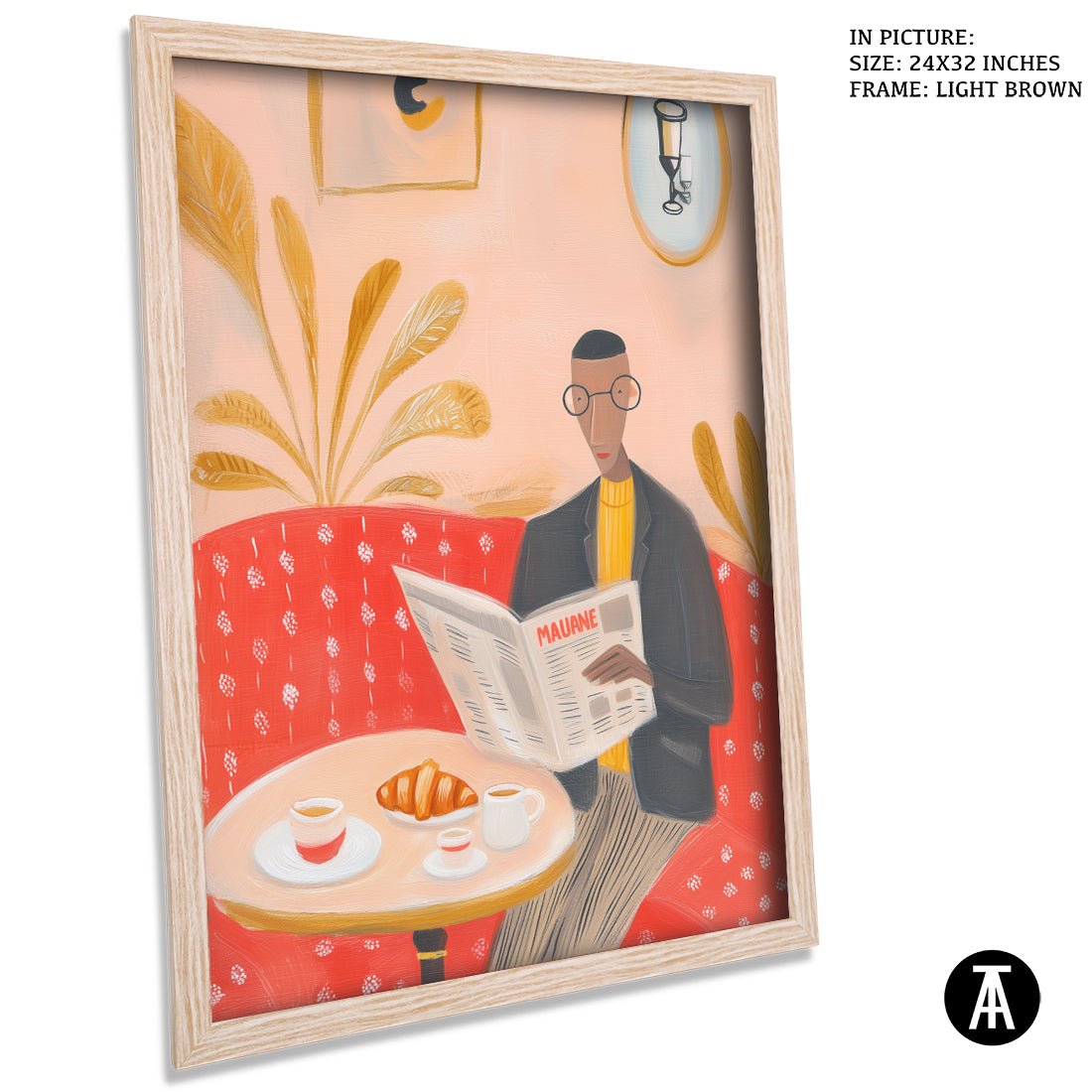 Sample Artwork in Light Brown Frame