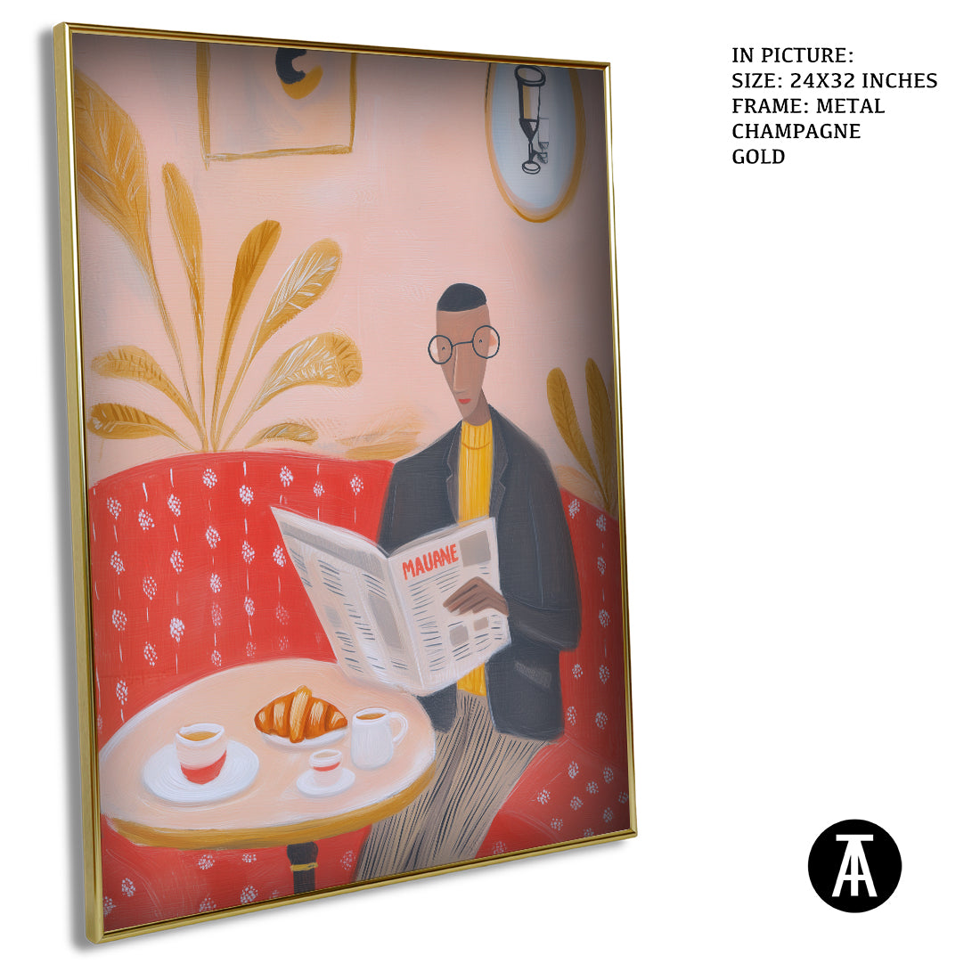 Sample Artwork in Champagne gold Metal Frame