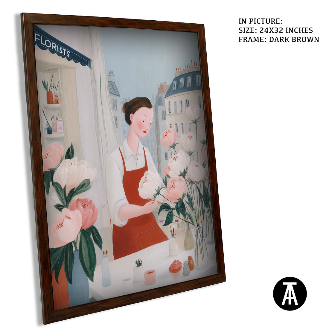 Sample Artwork in Dark Brown Frame
