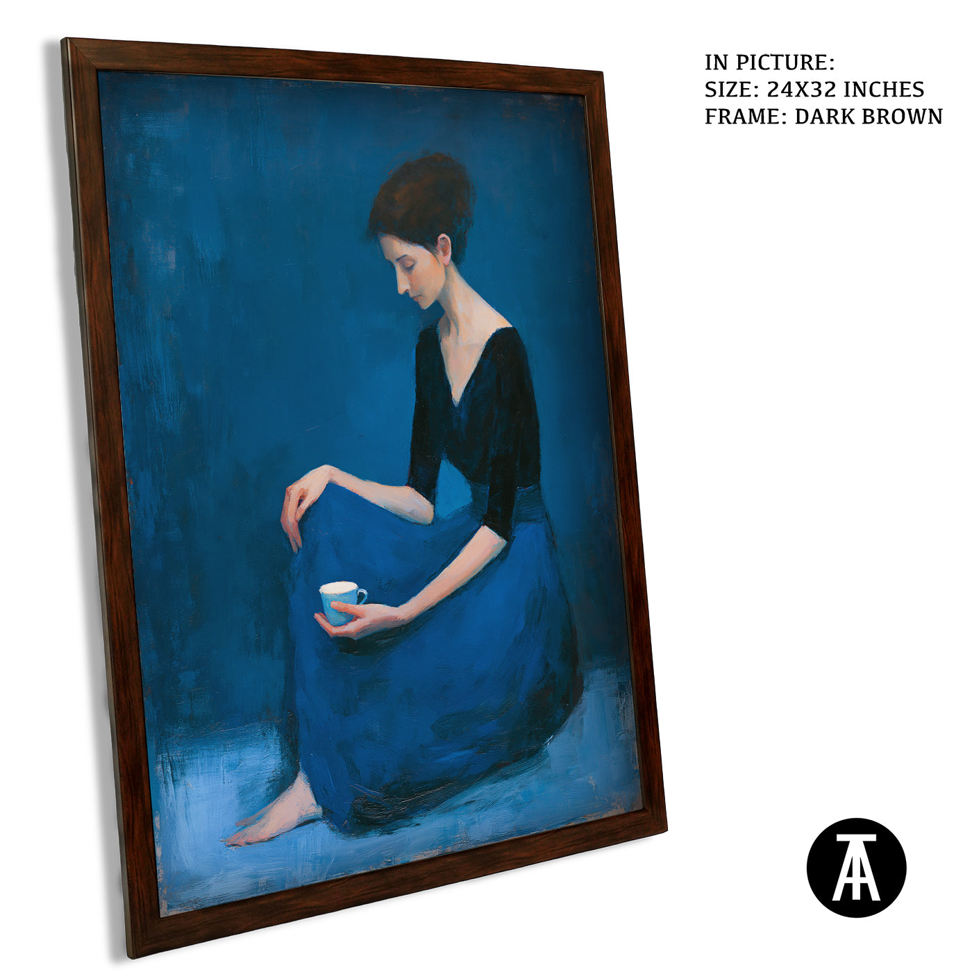 Artwork in Dark Brown Frame