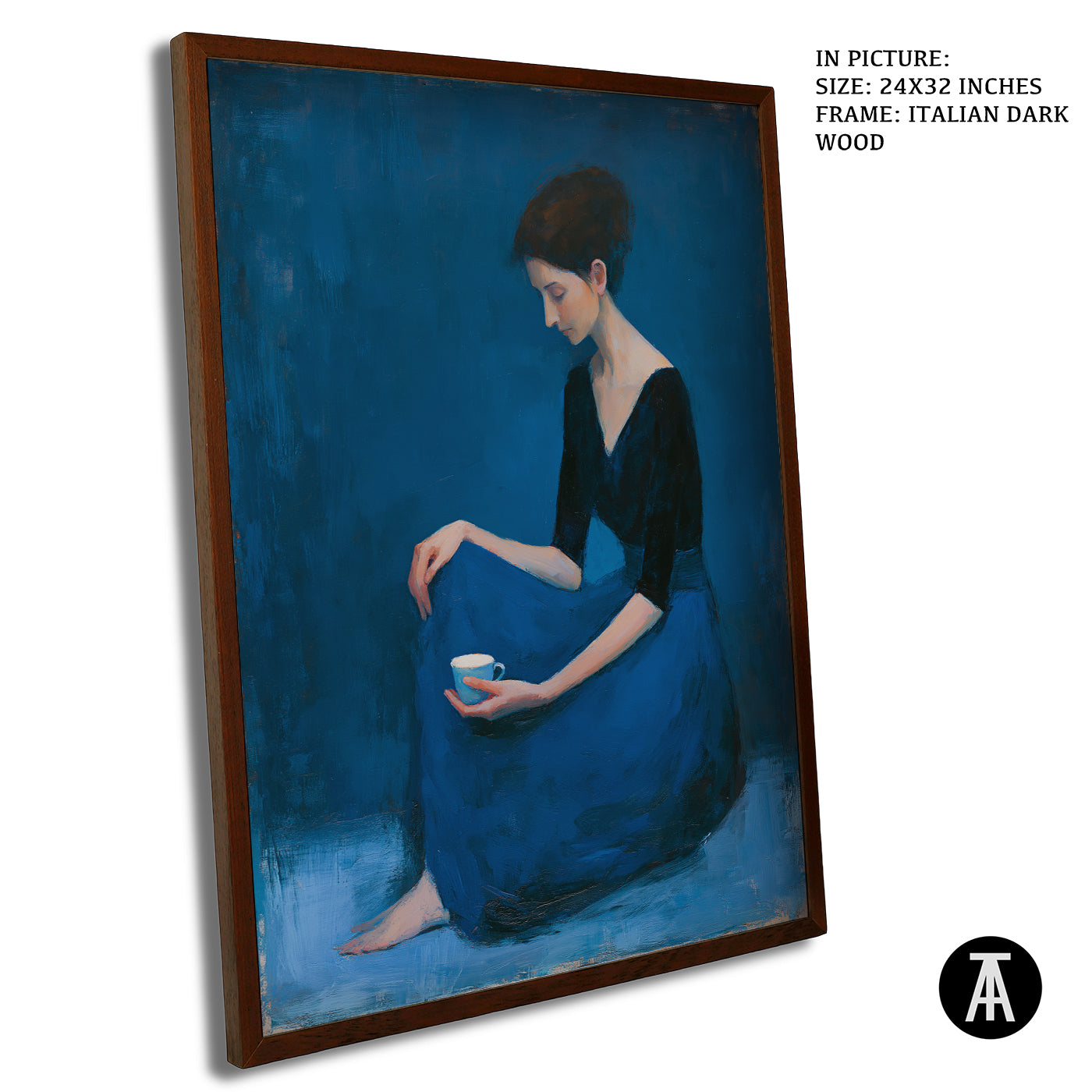 Artwork in Dark Wood Frame