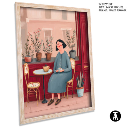 Sample Artwork in Light Brown Frame