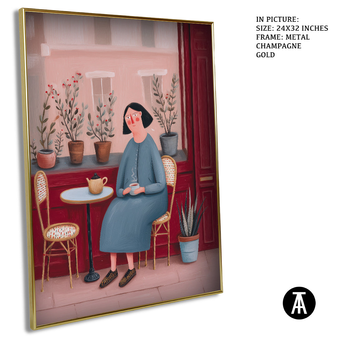 Sample Artwork in Champagne gold Metal Frame