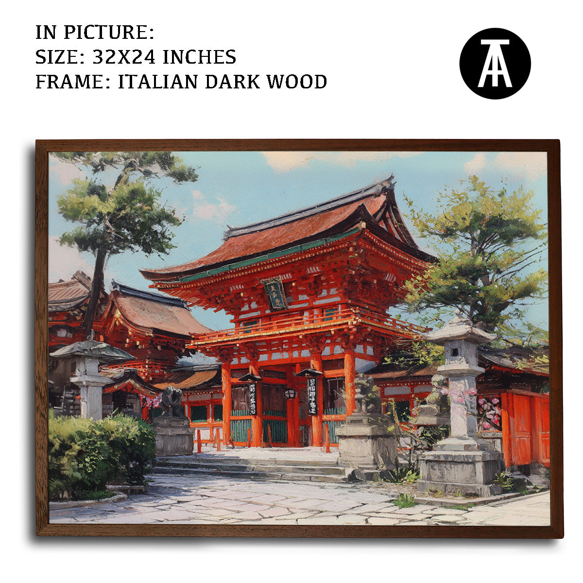 Artwork in Dark Wood Frame